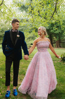 Load image into Gallery viewer, Dark Blue Shawl Lapel One Button 2-Piece Men's Prom Suits with Flower