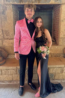 Load image into Gallery viewer, Shawl Lapel Light Pink Print One Button 2-Piece Men's Prom Suits