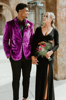 Load image into Gallery viewer, Notched Lapel Purple One Button 2 Piece Men's Prom Suits