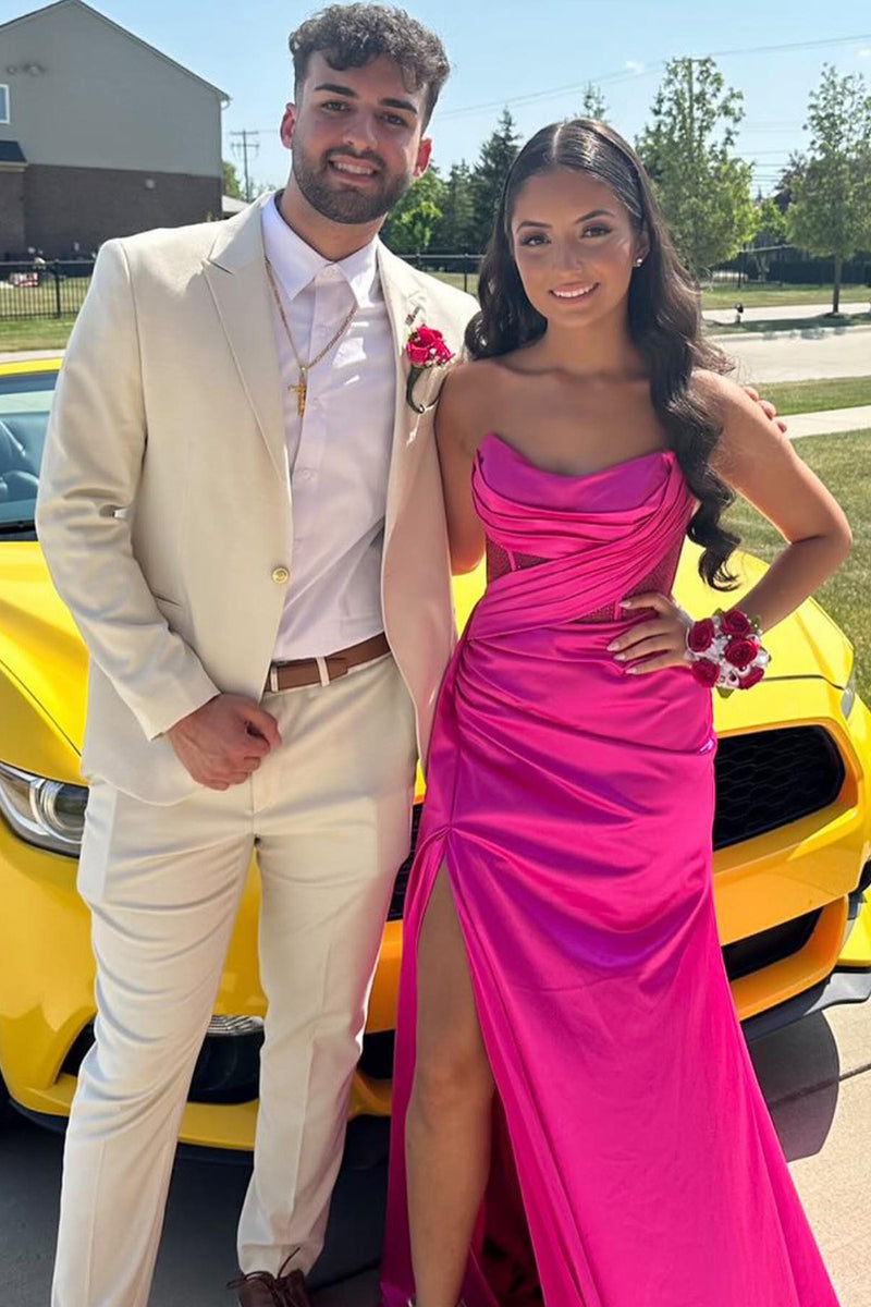 Load image into Gallery viewer, White Peak Lapel One Button 2 Piece Men's Prom Suits with Pockets