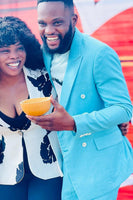 Load image into Gallery viewer, Sky Blue Peaked Lapel 2 Pieces Slim Fit Men's Prom Suits