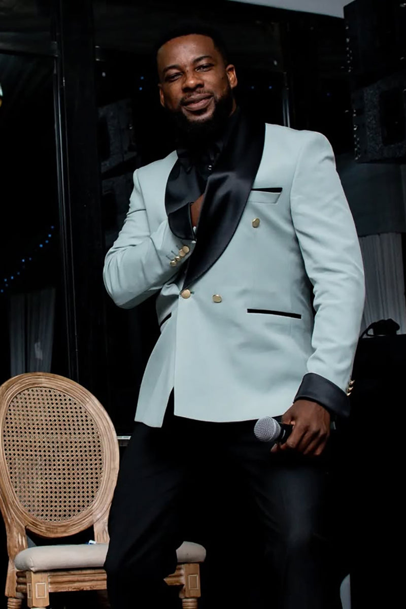 Load image into Gallery viewer, Shawl Lapel 2 Pieces Slim Fit White Men's Prom Suits