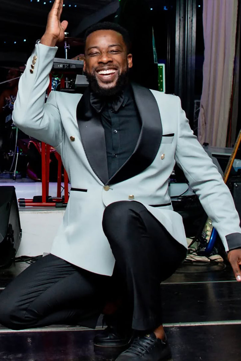 Load image into Gallery viewer, Shawl Lapel 2 Pieces Slim Fit White Men's Prom Suits