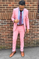 Load image into Gallery viewer, Pink Peaked Lapel 2 Pieces Men's Prom Suits