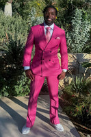 Load image into Gallery viewer, Fuchsia 2 Pieces Peaked Lapel Men's Prom Suits
