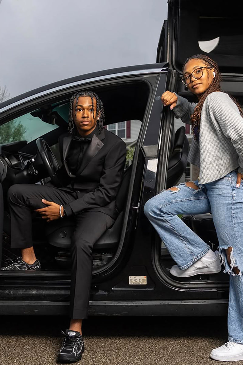 Load image into Gallery viewer, Black 2 Pieces Notched Lapel Men's Wedding Suits