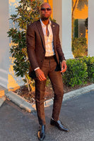 Load image into Gallery viewer, Jacquard Peaked Lapel Black 2 Pieces Men's Prom Suits