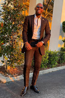 Load image into Gallery viewer, Jacquard Peaked Lapel Black 2 Pieces Men's Prom Suits