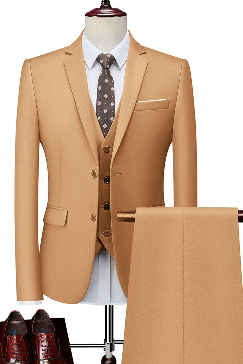 Load image into Gallery viewer, Khaki Notched Lapel 2 Piece Men's Prom Suits