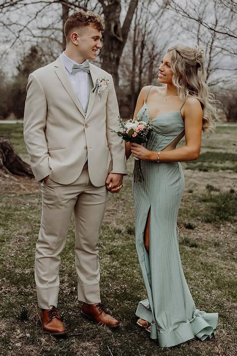 Load image into Gallery viewer, Light Khaki Notched Lapel 2-Piece Men's Wedding Suits