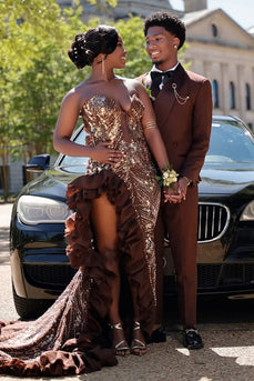 Shawl Lapel 2 Pieces Dark Red Men's Prom Suits