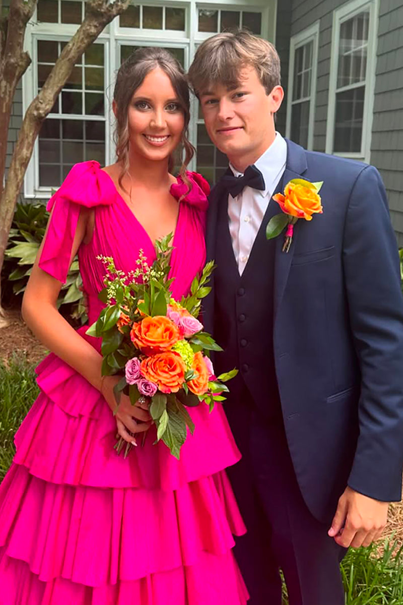 Load image into Gallery viewer, Navy Notched Lapel Single Breasted 3 Pieces Prom Suits