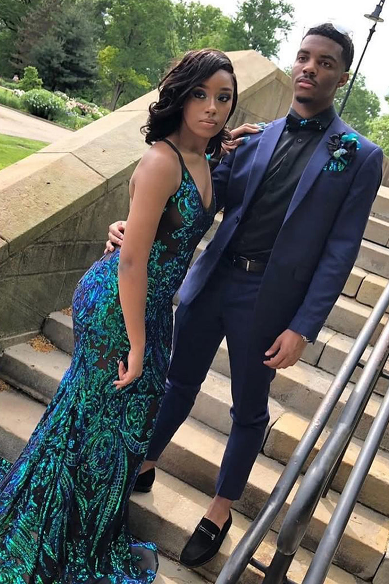 Load image into Gallery viewer, Navy Notched Lapel 2 Pieces Men's Formal Suits