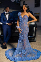 Load image into Gallery viewer, Blue 2 Pieces Notched Lapel Single Buckle Men's Prom Suits