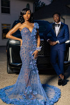 Blue 2 Pieces Notched Lapel Single Buckle Men's Prom Suits