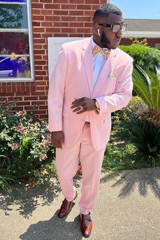 Pink Notched Lapel 2 Pieces Men's Prom Suits