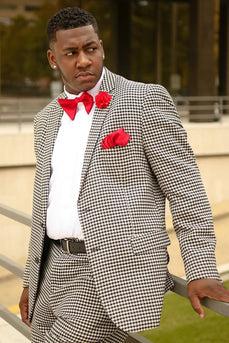 Grey 2 Pieces Striped Notched Lapel Men's Prom Suits