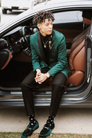 Load image into Gallery viewer, Dark Green Shawl Lapel 2 Pieces Men's Prom Suits