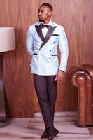 Load image into Gallery viewer, Peaked Lapel 2 Pieces Slim Fit White Men's Prom Suits