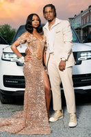 Load image into Gallery viewer, Light Khaki 2 Piece Notched Lapel Men's Wedding Suits