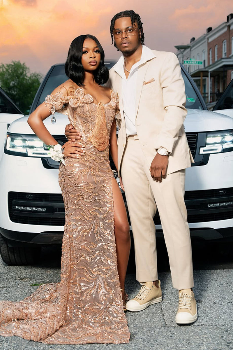 Load image into Gallery viewer, Light Khaki 2 Piece Notched Lapel Men's Wedding Suits