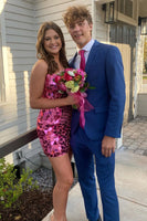 Load image into Gallery viewer, Blue 2 Pieces Notched Lapel Men's Prom Suits