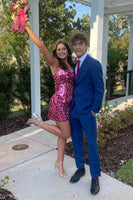 Load image into Gallery viewer, Blue 2 Pieces Notched Lapel Men's Prom Suits