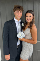 Load image into Gallery viewer, Navy Notched Lapel 2 Pieces Men's Prom Suits