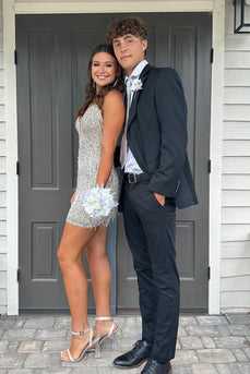 Navy Notched Lapel 2 Pieces Men's Prom Suits