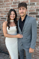 Load image into Gallery viewer, Grey Notched Lapel 2 Pieces Slim Fit Men's Prom Suits