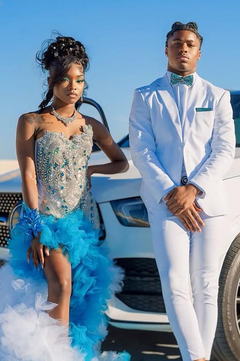 Load image into Gallery viewer, Notched Lapel 2 Pieces White Men's Prom Suits