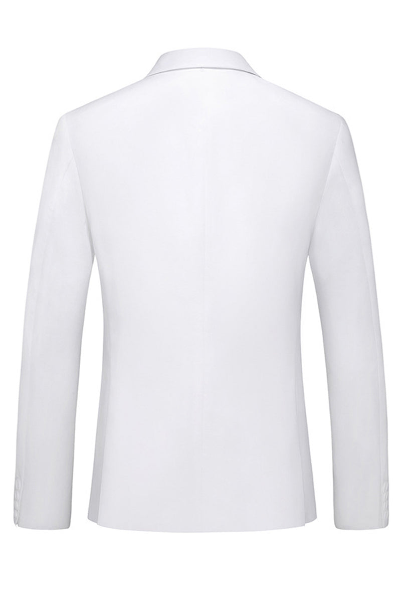 Load image into Gallery viewer, Notched Lapel 2 Pieces White Men's Prom Suits