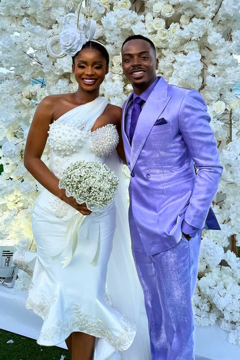 Load image into Gallery viewer, Lilac 2 Piece Peaked Lapel Men's Prom Suits