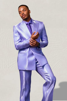 Lilac 2 Piece Peaked Lapel Men's Prom Suits