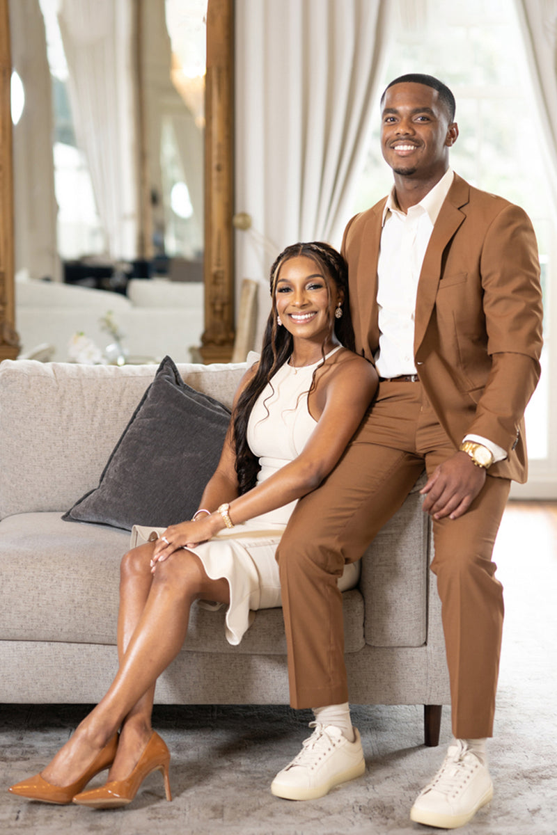 Load image into Gallery viewer, Brown 2 Piece Notched Lapel Men's Formal Suits