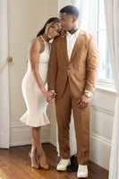Load image into Gallery viewer, Brown 2 Piece Notched Lapel Men's Formal Suits