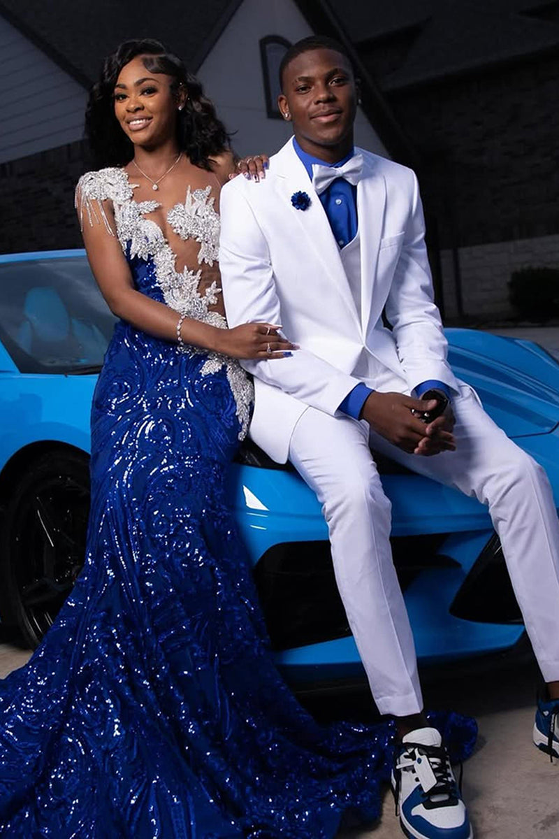 Load image into Gallery viewer, Notched Lapel 2 Pieces White Men's Wedding Suits