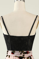 Load image into Gallery viewer, Floral Spaghetti Straps Corset Prom Dress with Slit