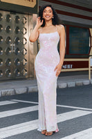 Load image into Gallery viewer, Mermaid Sparkly Pink Prom Dress with Slit