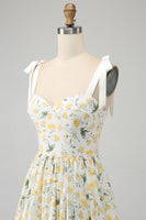 Load image into Gallery viewer, Ivory A-Line Floral Long Prom Dress