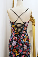 Load image into Gallery viewer, Black Mermaid Spaghetti Straps Long Prom Dress with Slit