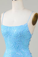 Load image into Gallery viewer, Sparkly Blue Beaded Tight Short Party Dress