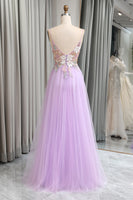 Load image into Gallery viewer, A Line Spaghetti Straps Long Prom Dress with Appliques