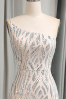 Load image into Gallery viewer, Green Mermaid One Shoulder Sequin Long Prom Dress