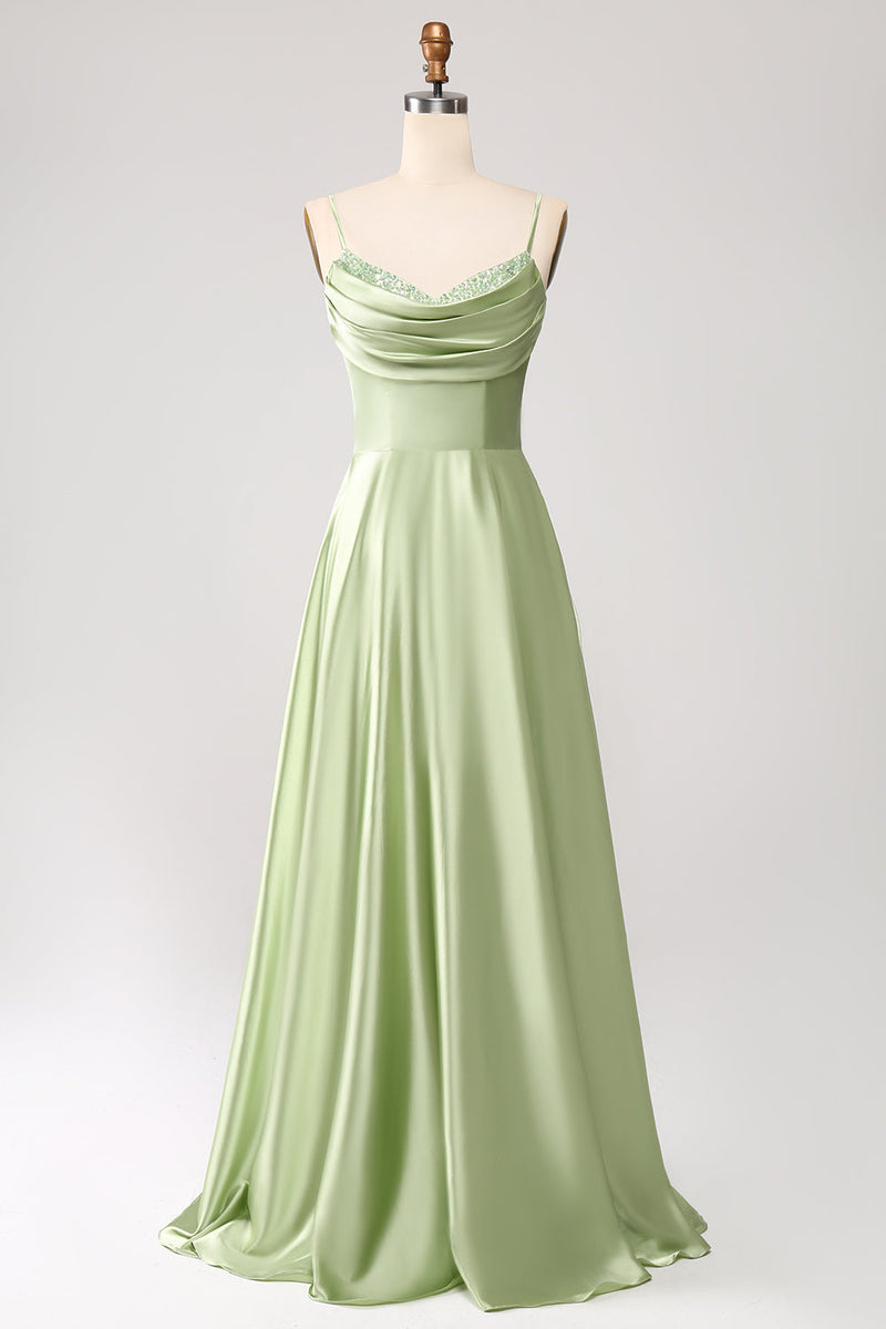 cowl neck prom dress uk Cowl-Neck Long Prom Dress with Drape Back Rose Gold / Small