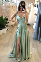 Load image into Gallery viewer, Blush Spaghetti Straps Simple Bridesmaid Dress with Bowknot