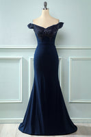 Load image into Gallery viewer, Off Shoulder Sequins Mermaid Prom Dress