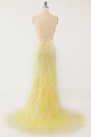 Load image into Gallery viewer, Mermaid Yellow Long Prom Dress with Appliques