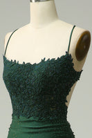 Load image into Gallery viewer, Halter Dark Green Mermaid Prom Dress with Beading