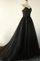 Load image into Gallery viewer, Black Sweetheart Tulle Prom Dress